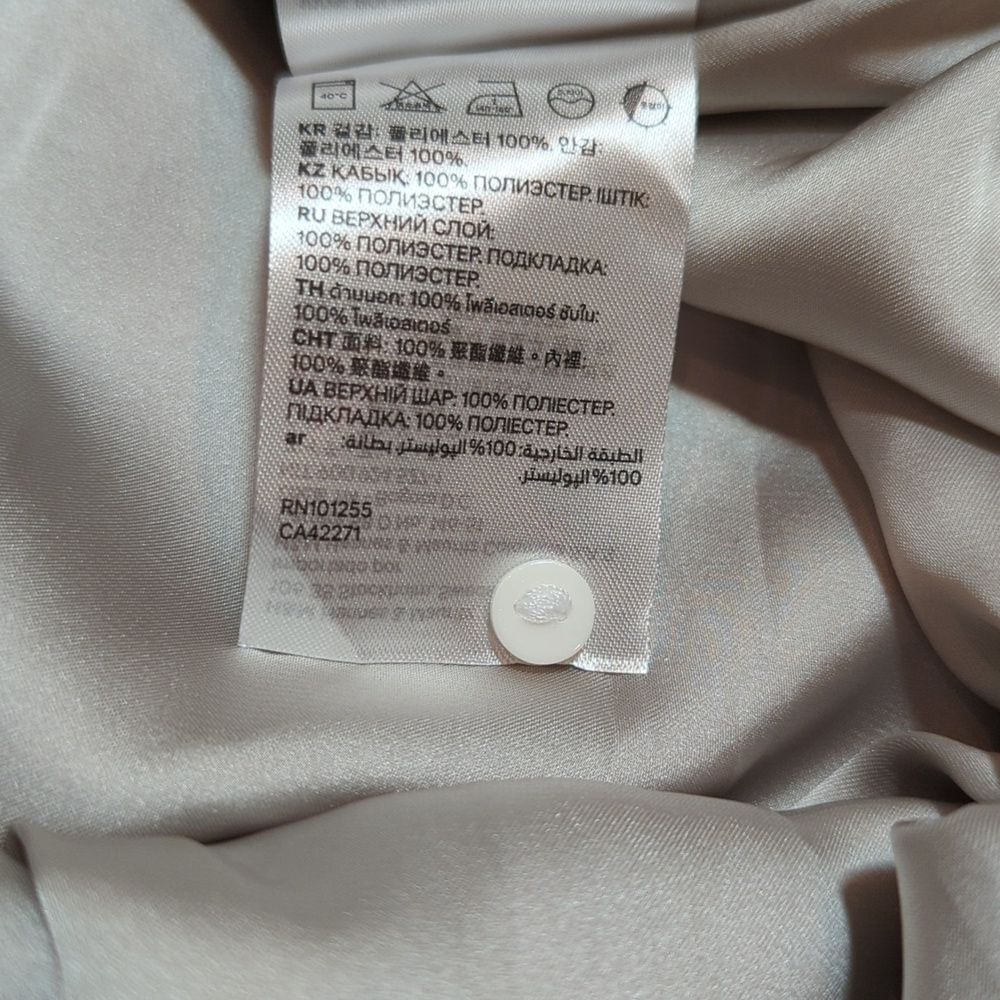 H & M Women's V-Neck 3/4 Button Lined Dress w/Butterfly Sleeves Tie Waist Sz XL - Picture 7 of 8